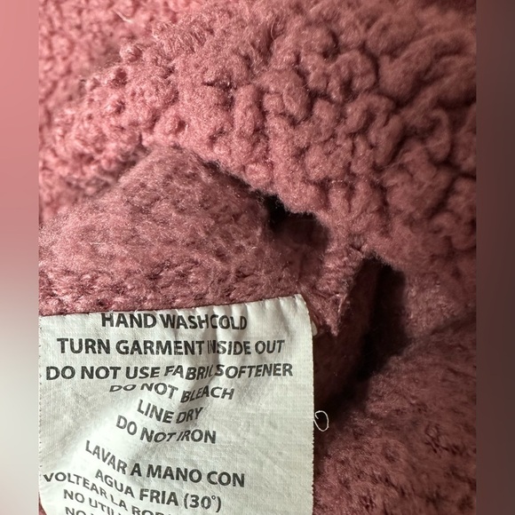 Bebe Sport Pink Sherpa Fleece Pullover Women’s XL 1/4 Zip Cozy Sweatshirt Jacket - Picture 8 of 8